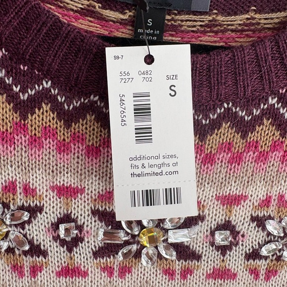 THE LIMITED fair isle rhinestone wool sweater - Picture 10 of 13